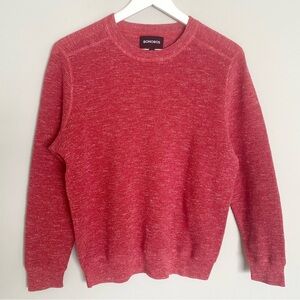 Men’s Bonobos Heathered Red Lightweight Waffle Crew Long Sleeve - Slim Fit